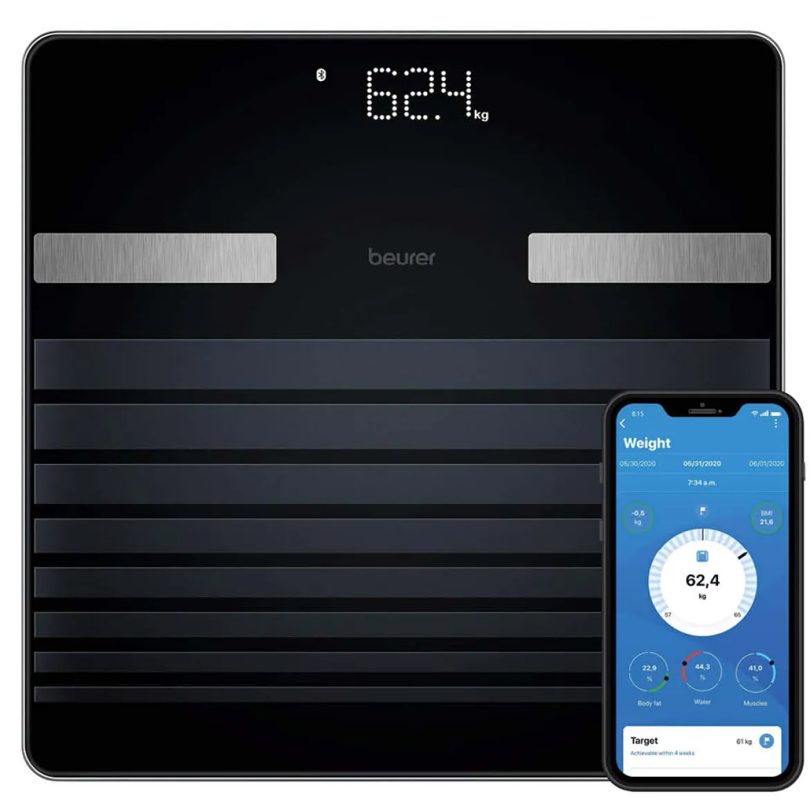 Beurer Diagnosewaage mit Gesundheitswerten + App "BF 451" Limited Edition
