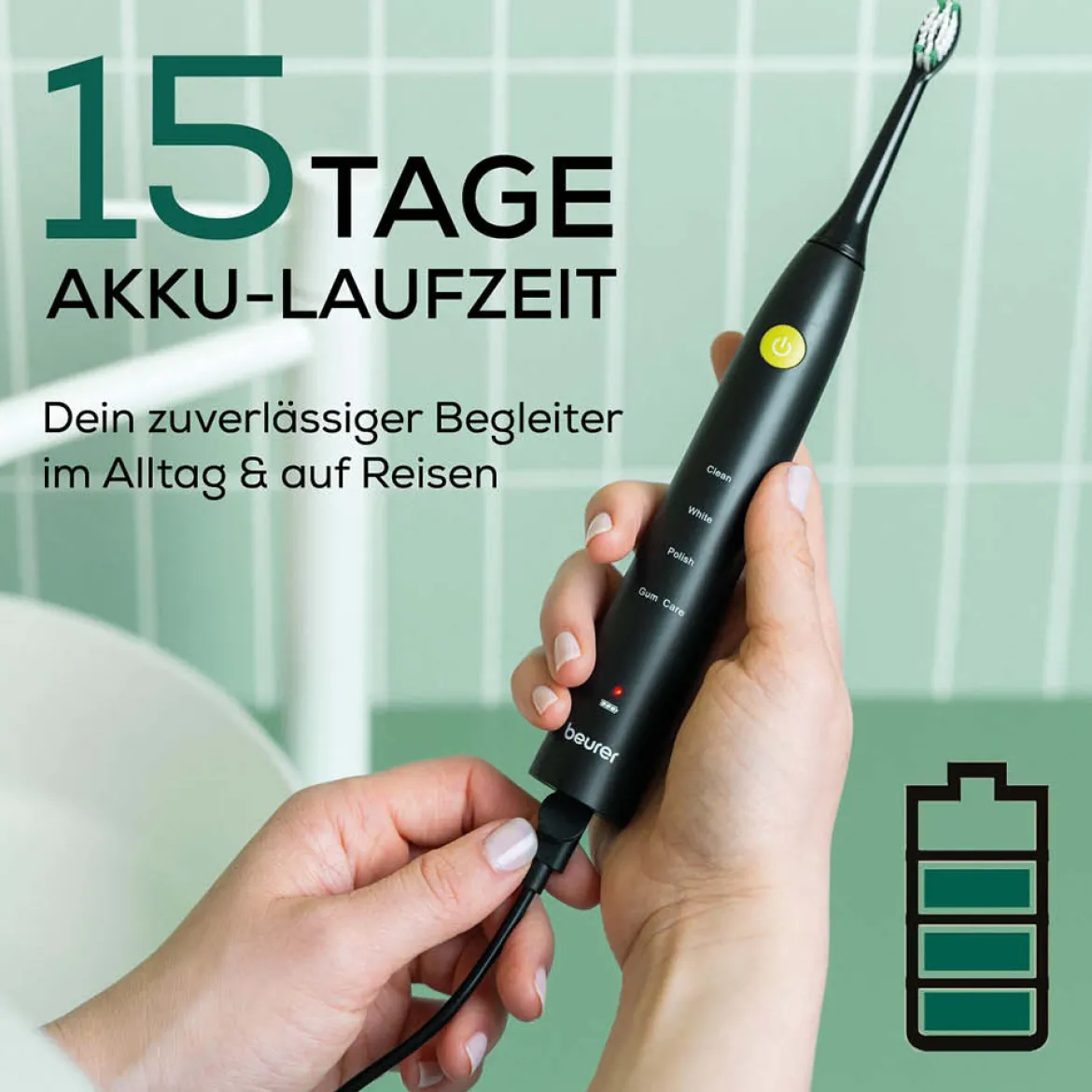 Beurer Elektrische Schallzahnbürste "SC30" Jet Black Green Planet