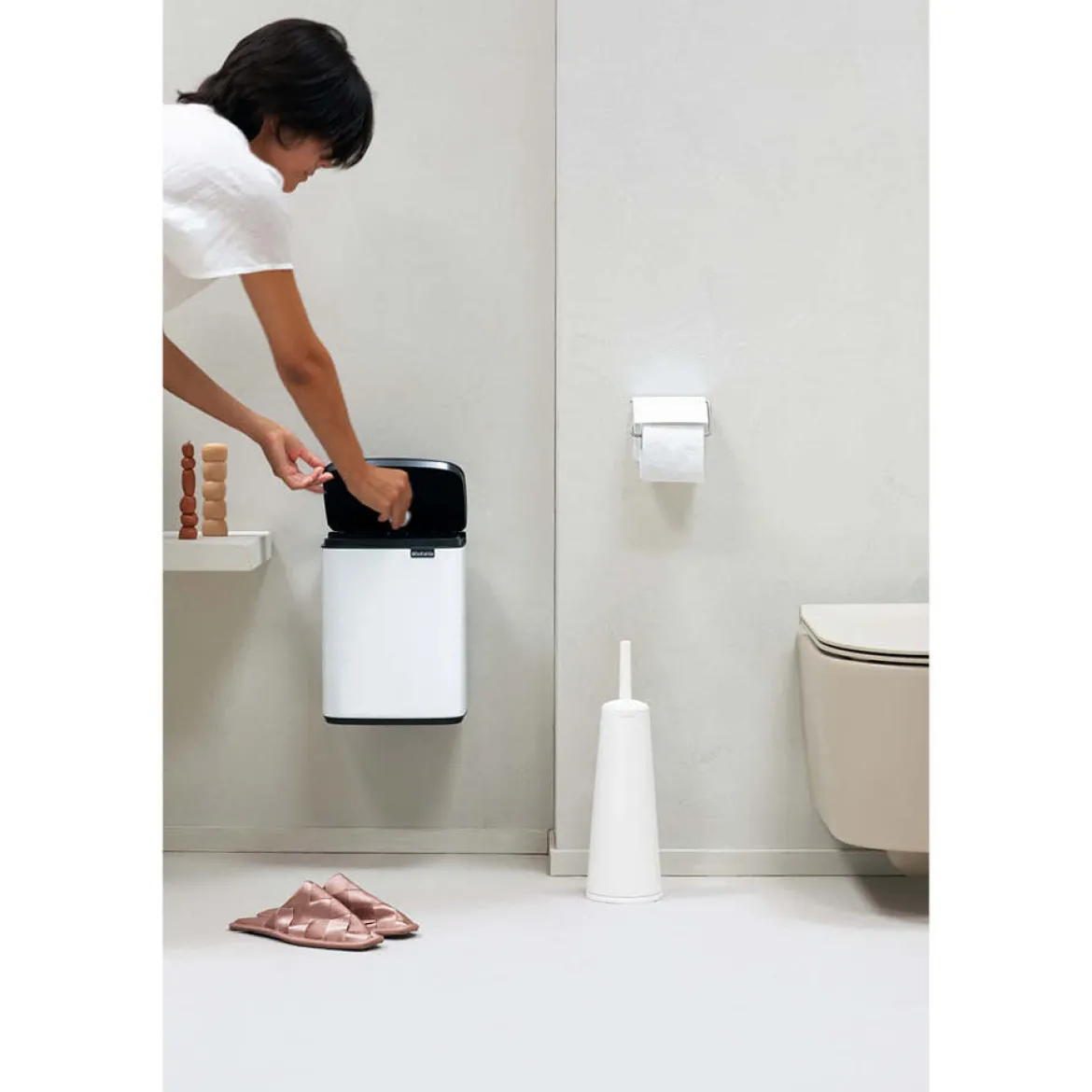 Brabantia Mülleimer "Bo" 7l weiß