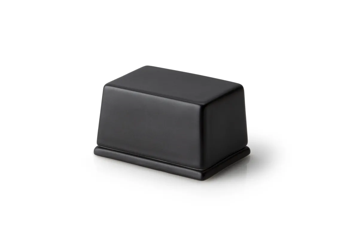 Butterdose für 125g Butter, Keramik schwarz 9,5x7x6 cm