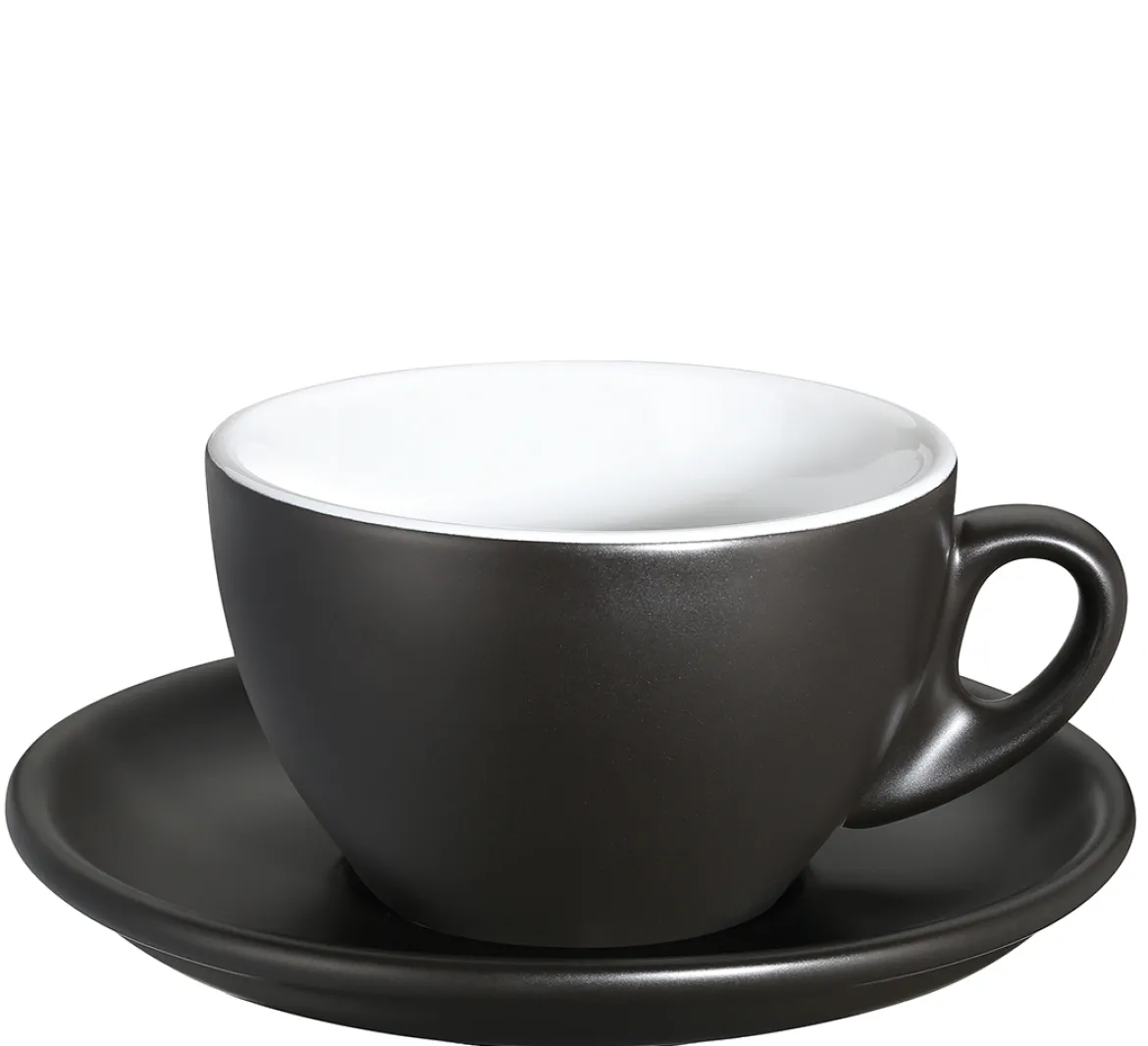 Cappuccinotasse ROMA schwarz matt