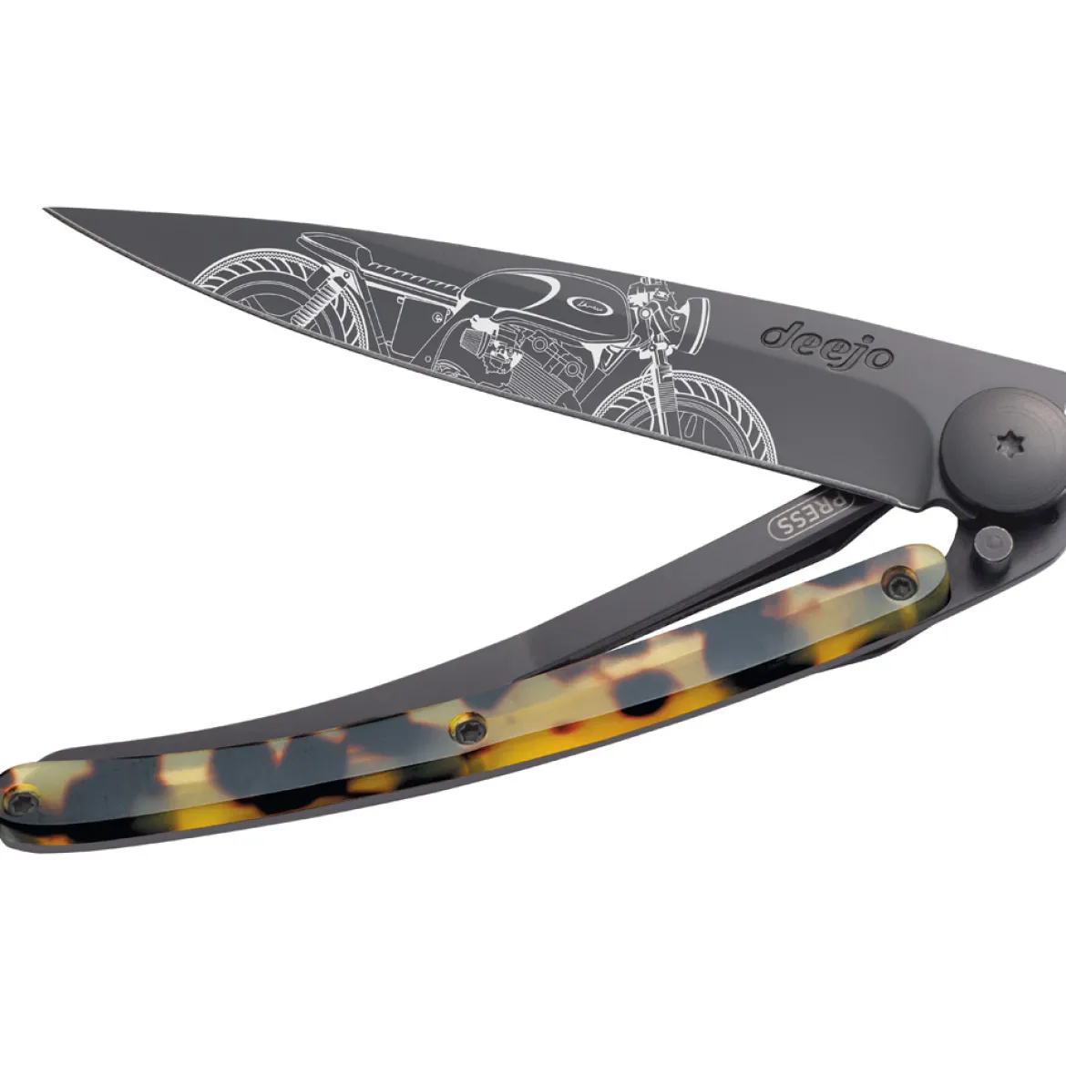 Deejo Taschenmesser Schildpattoptik mit Motiv