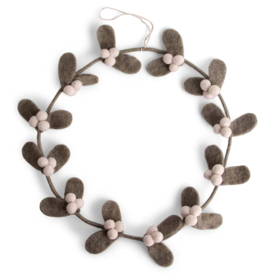 En Gry & Sif Kranz Mistel 25cm, Filz grün