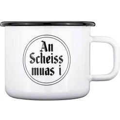 Gaudiknopf Haferl "An Scheiss muas i"