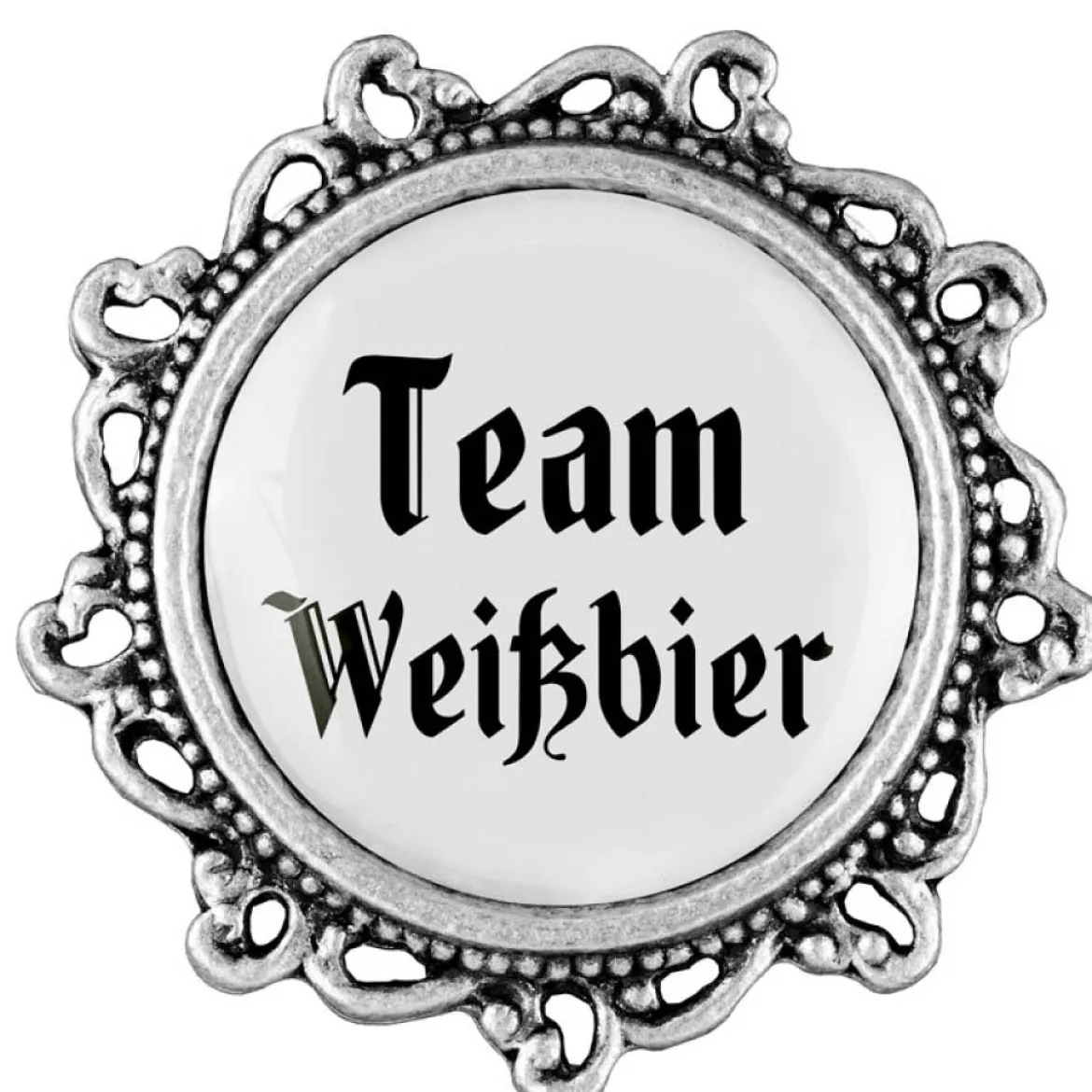 Gaudiknopf Team Weißbier - Anstecker "Klassiker - verziert"