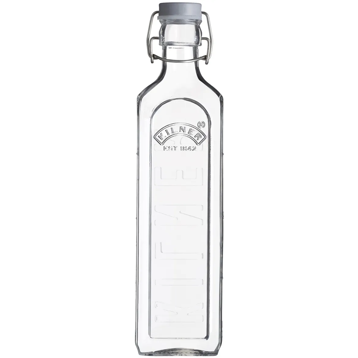Glasflasche mit Bügelverschluß, eckig, 1 Liter