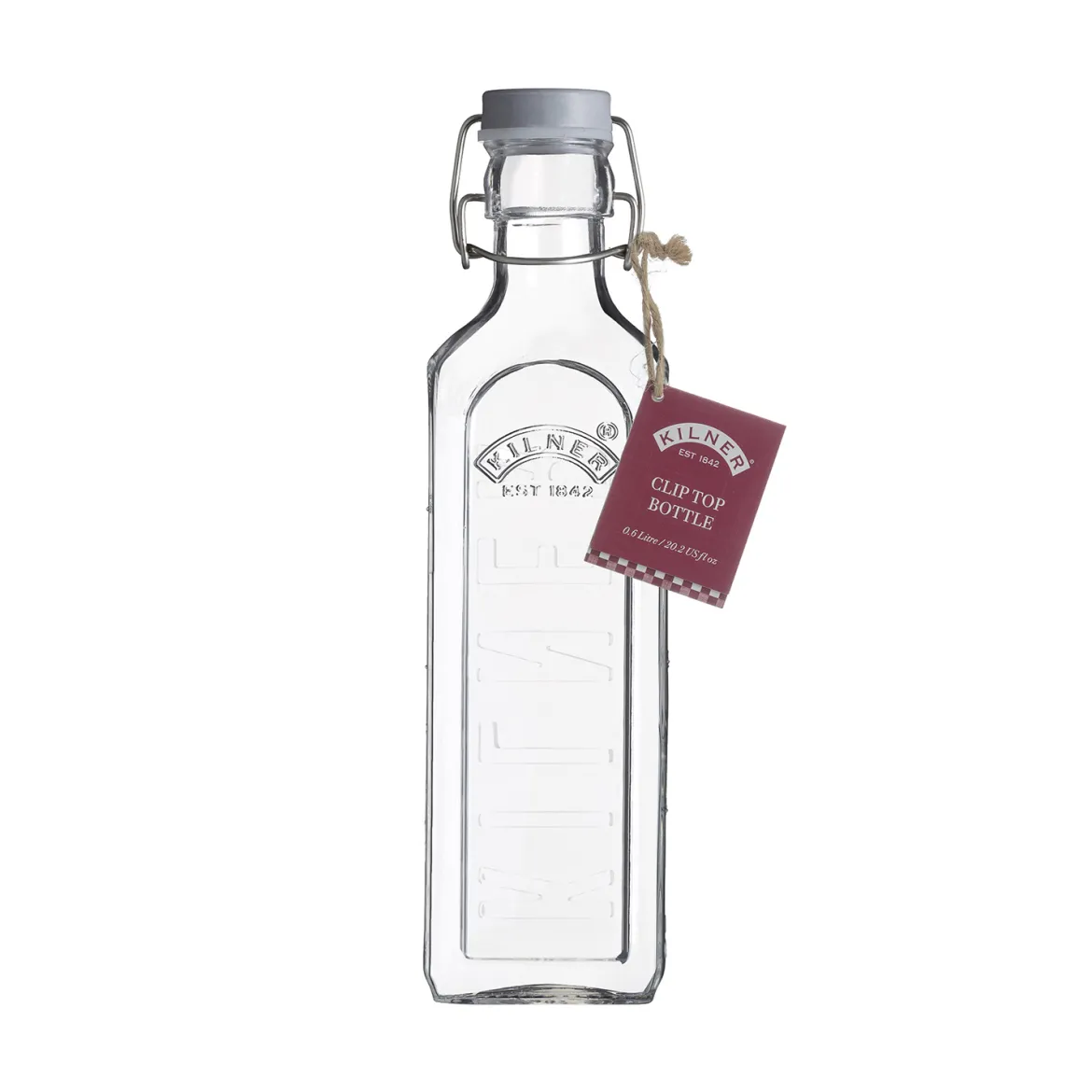 Glasflasche mit Bügelverschluß, eckig, 600 ml