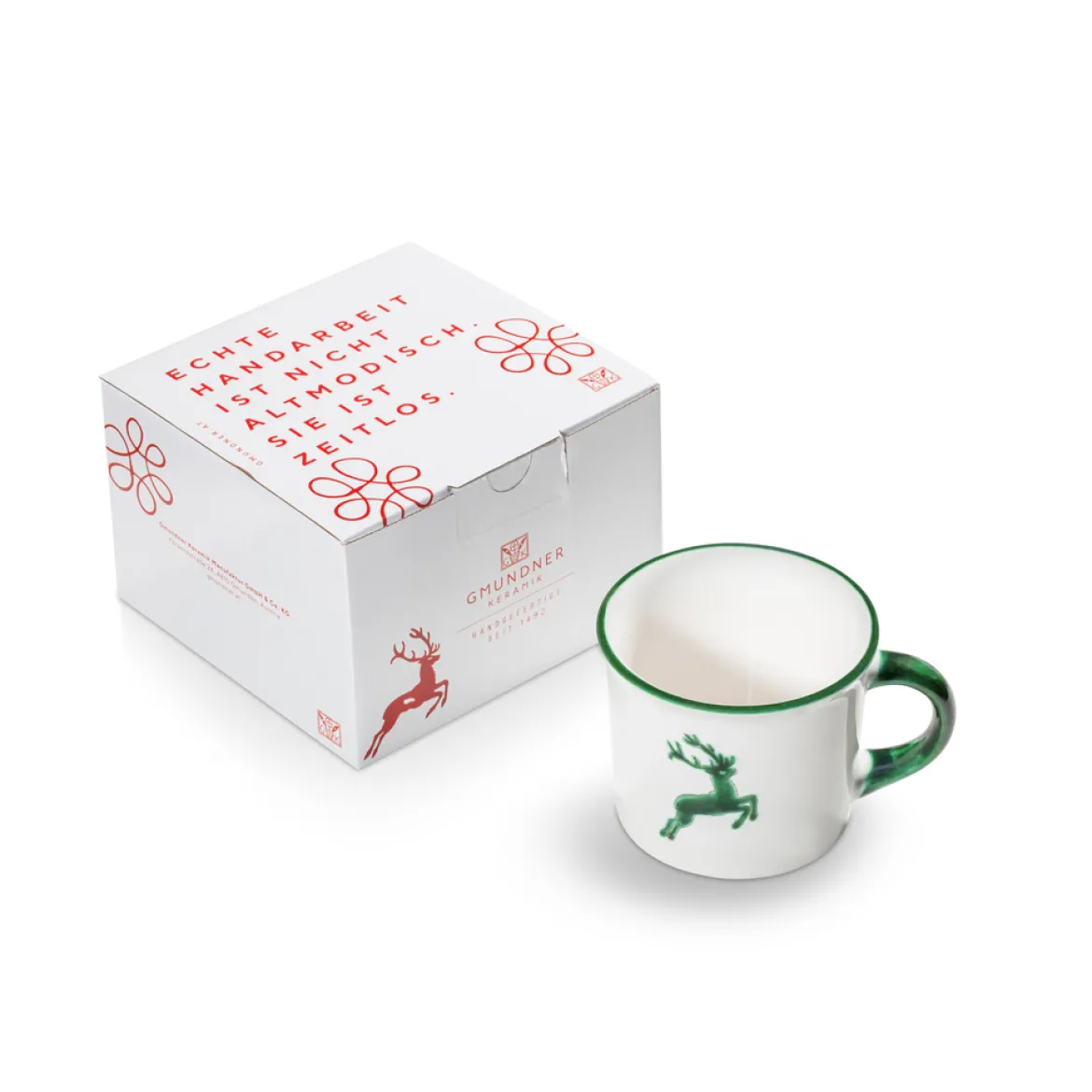 Gmundner Kaffeehaferl "Grüner Hirsch"