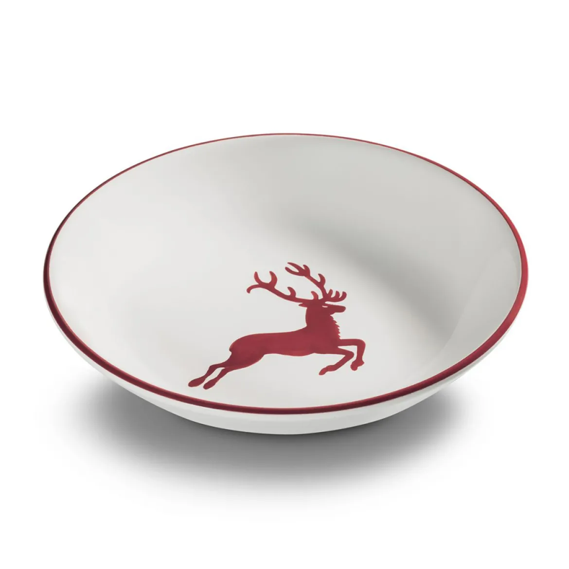 Gmundner Suppenteller "Bordeauxroter Hirsch"