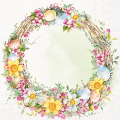 IHR Cocktailservietten "Happy Easter Wreath"