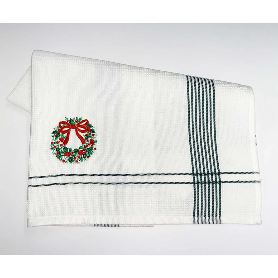 Kleinmann Küchentuch "Weihnachtskranz" grün 50x70 cm