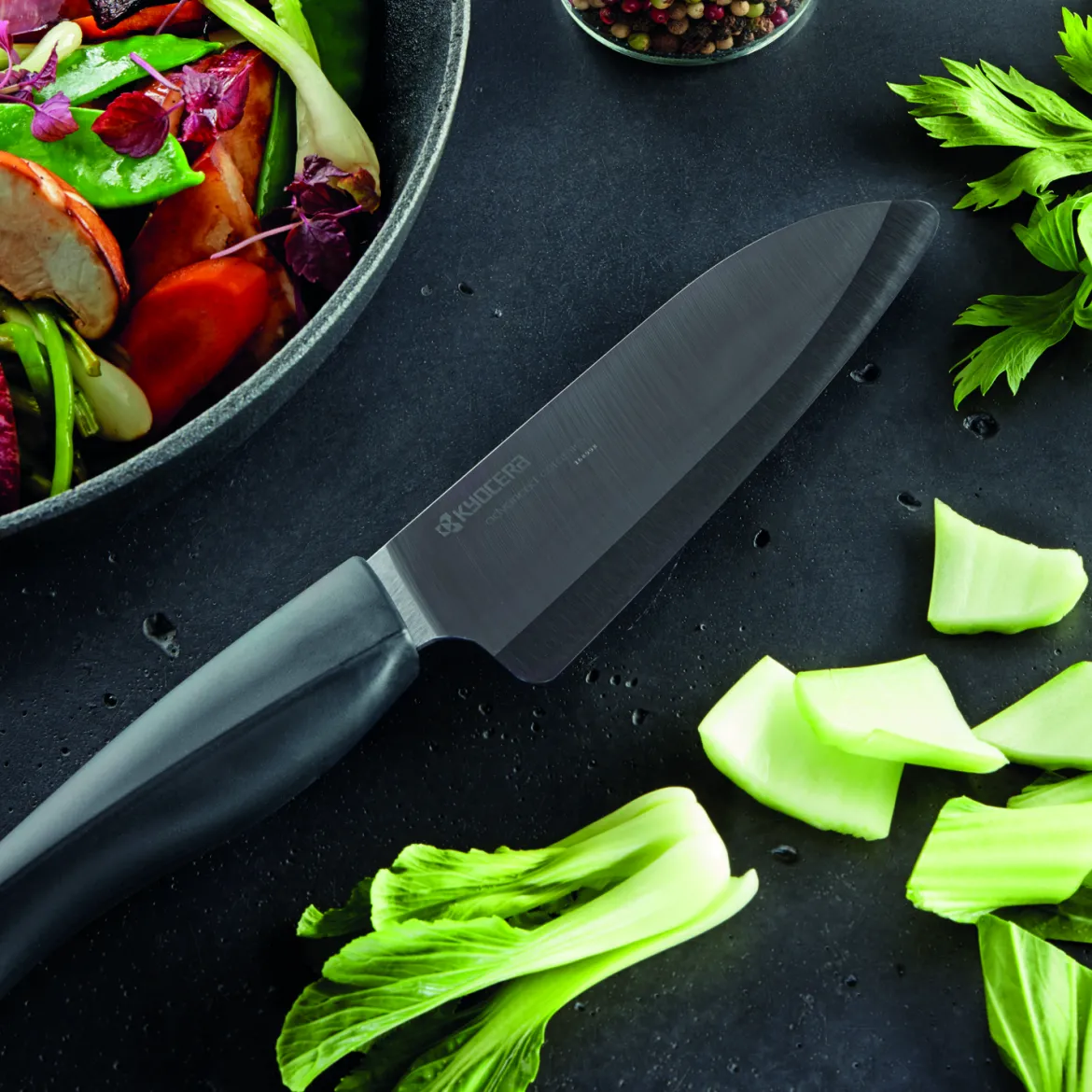 SHIN Keramik-Mini Santoku-Messer, Klinge: 14 cm