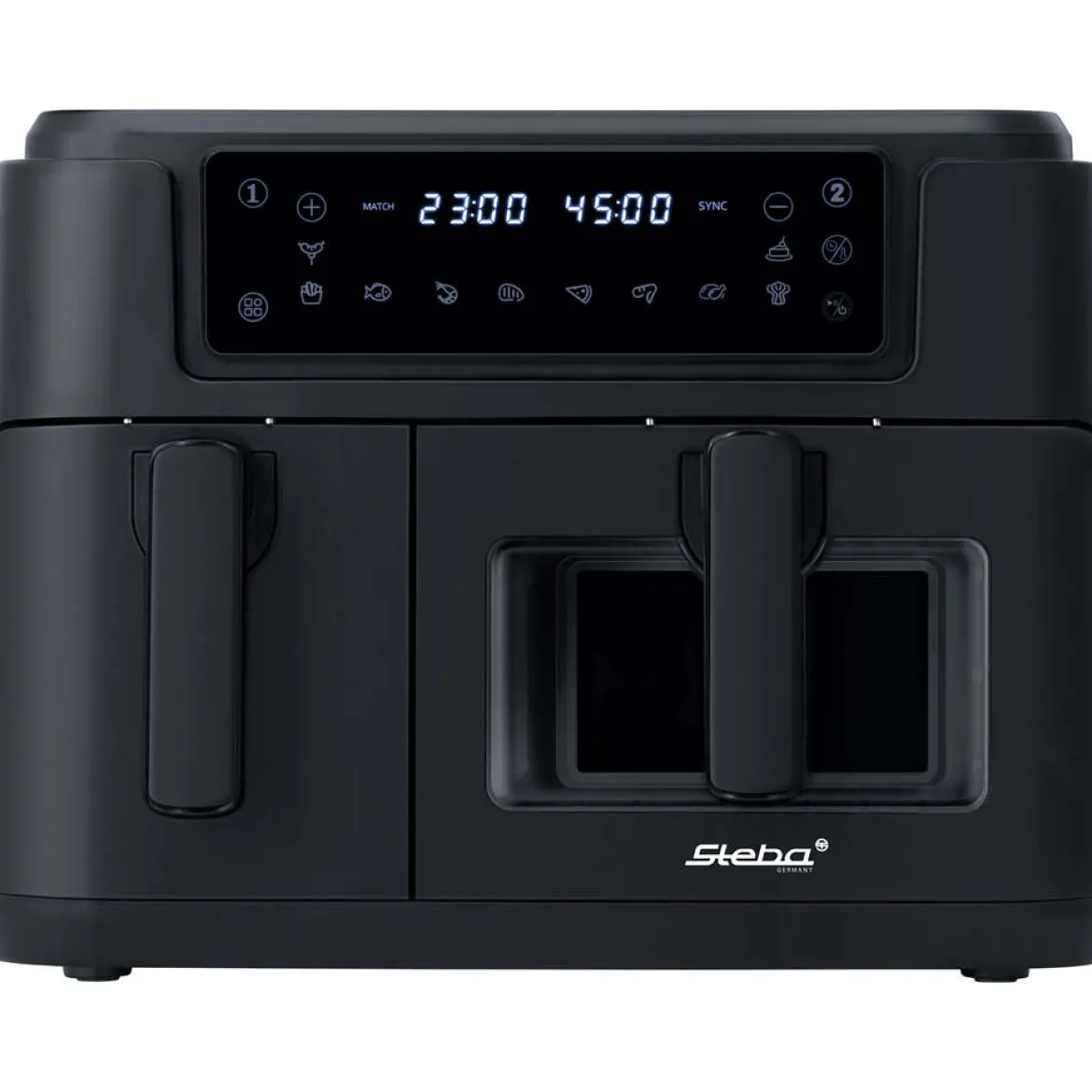 Steba Doppel-Heißluftfritteuse HF 9501 Duo Black 2400 W