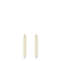 Uyuni 2er Set LED-Stabkerzen "Taper" ivory