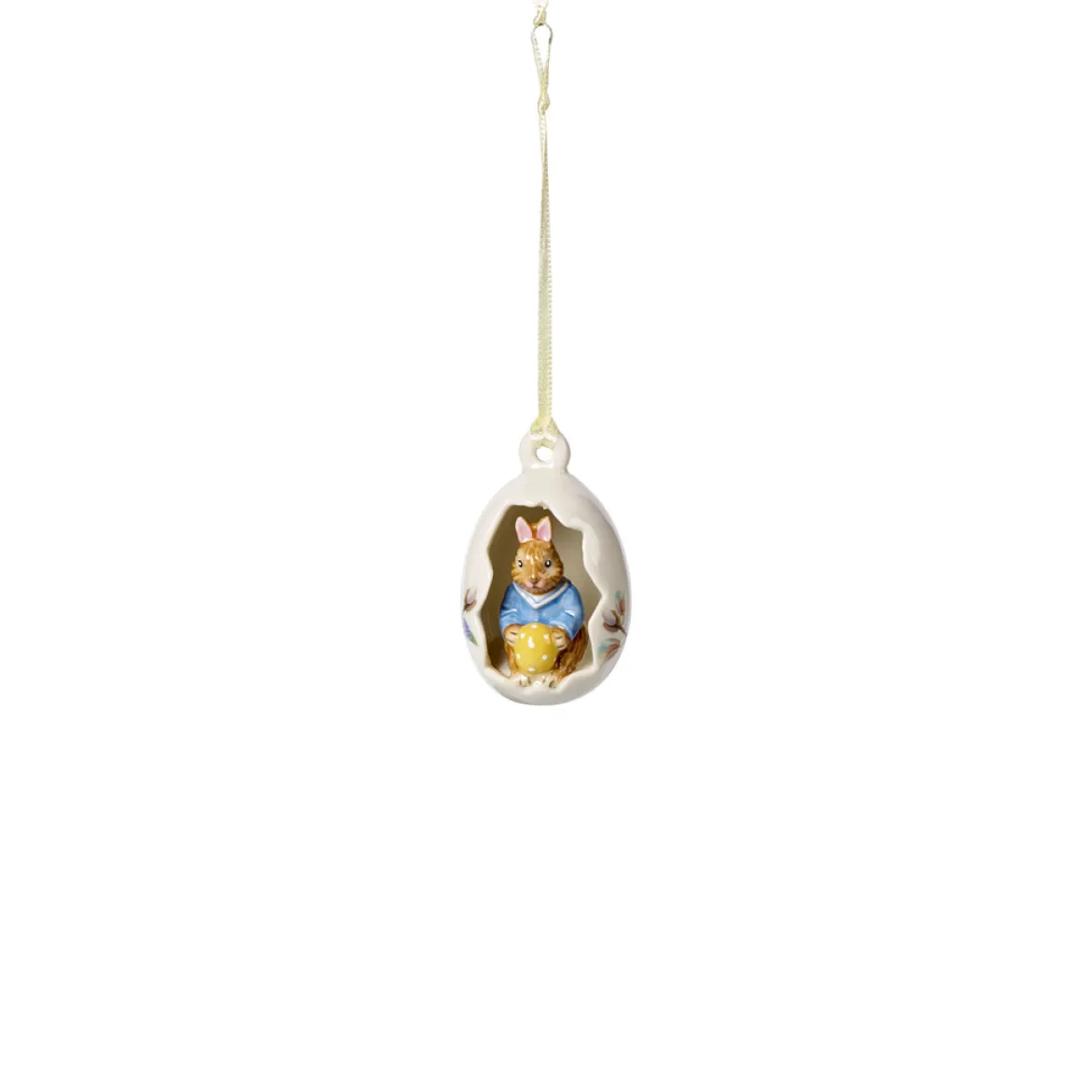 Villeroy & Boch Ei-Ornament Max, Blüten blau 4,5x4,5x7cm "Bunny Tales"