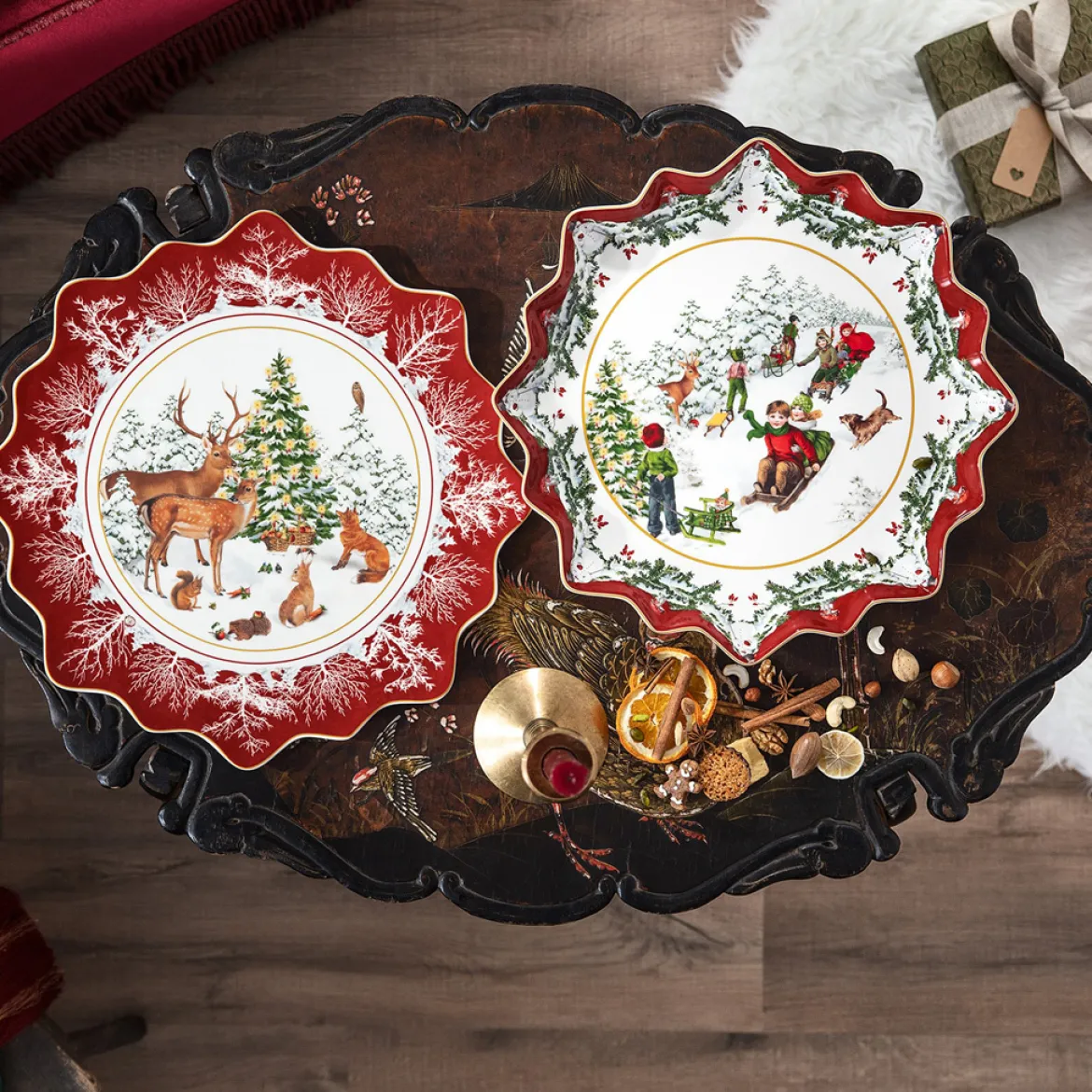 Villeroy & Boch Gebäckteller tief, Schlittenfahrt 39x39x3,5cm "Toy's Fantasy"