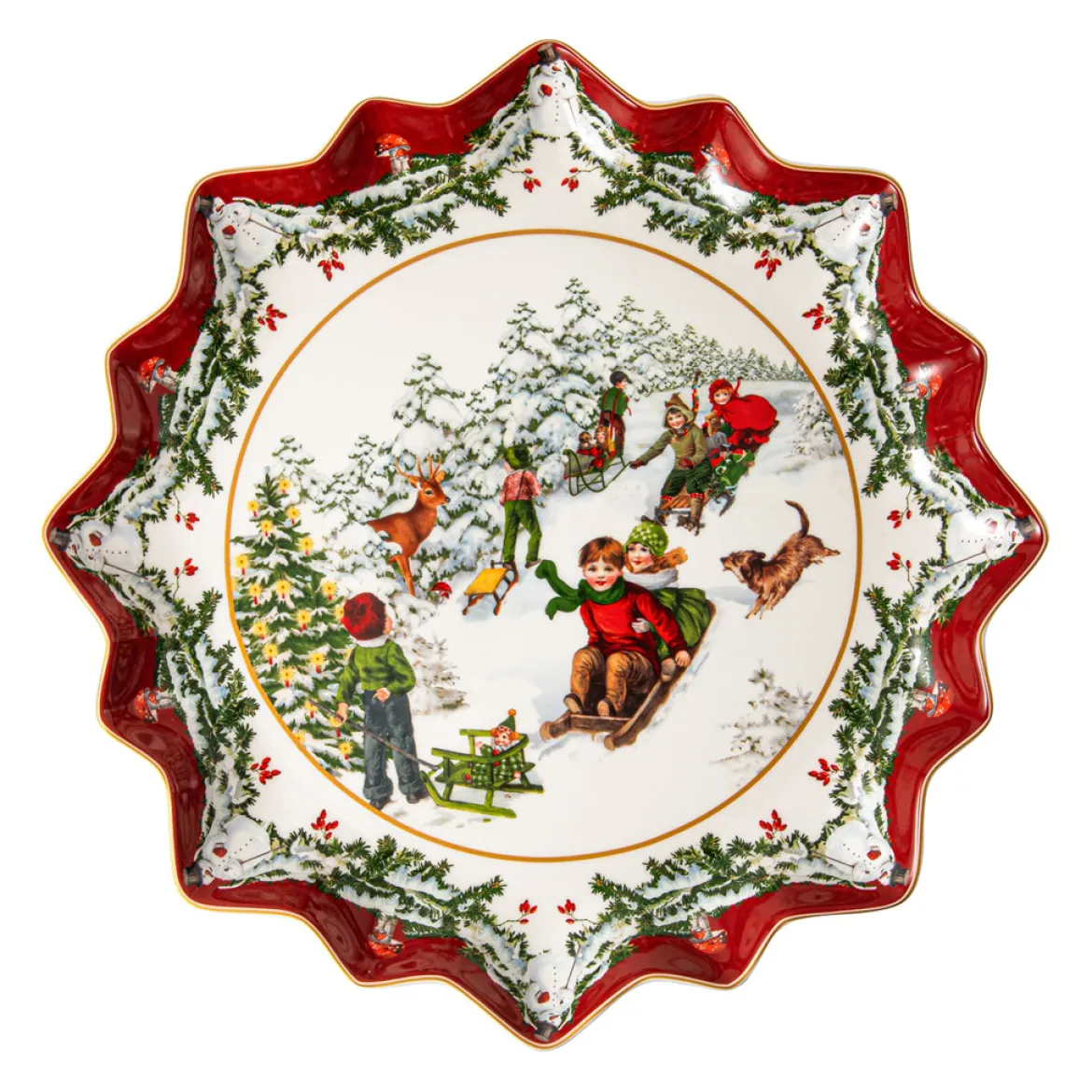 Villeroy & Boch Gebäckteller tief, Schlittenfahrt 39x39x3,5cm "Toy's Fantasy"