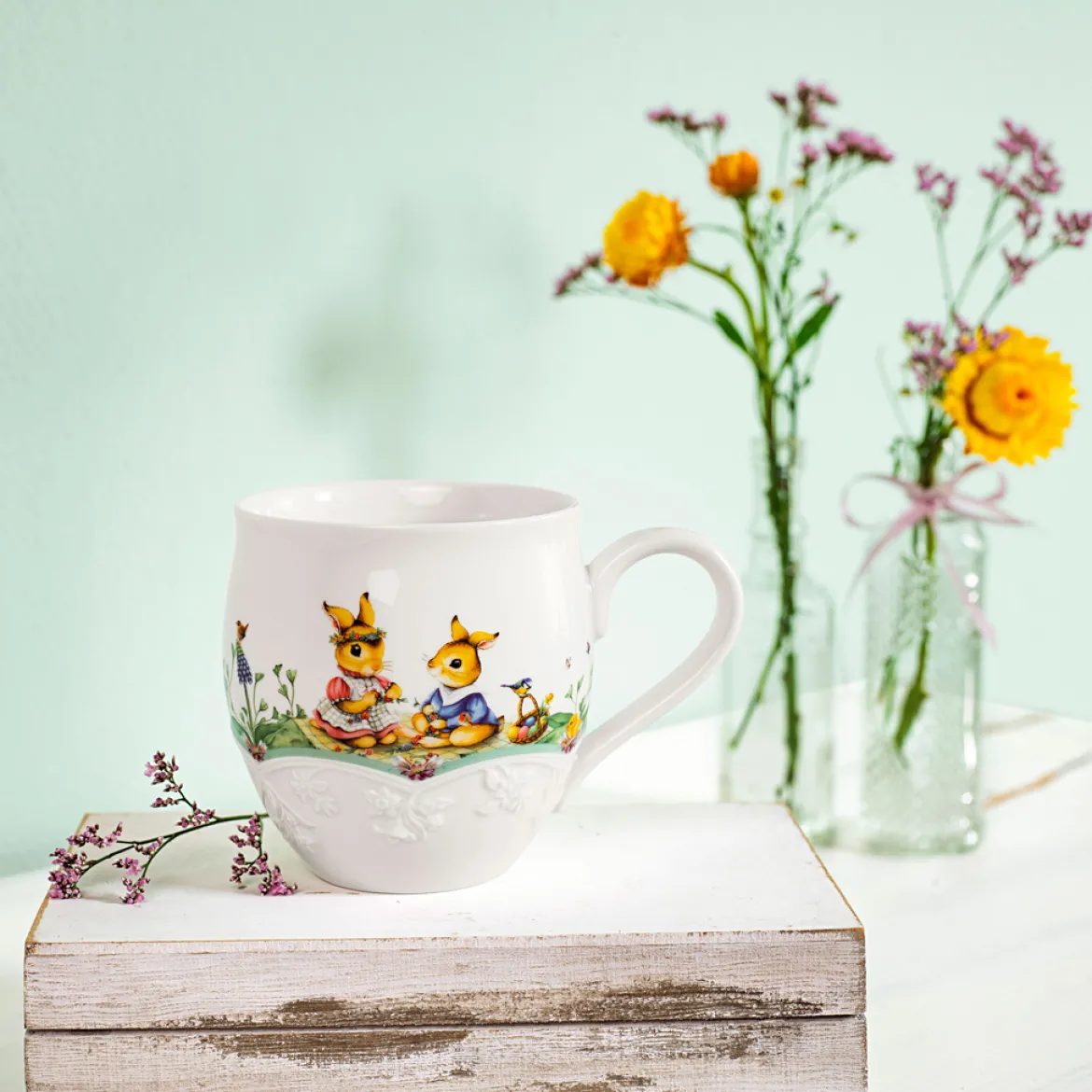 Villeroy & Boch Henkelbecher, Blumenwiese 15x10,5x10,5cm "Spring Fantasy"