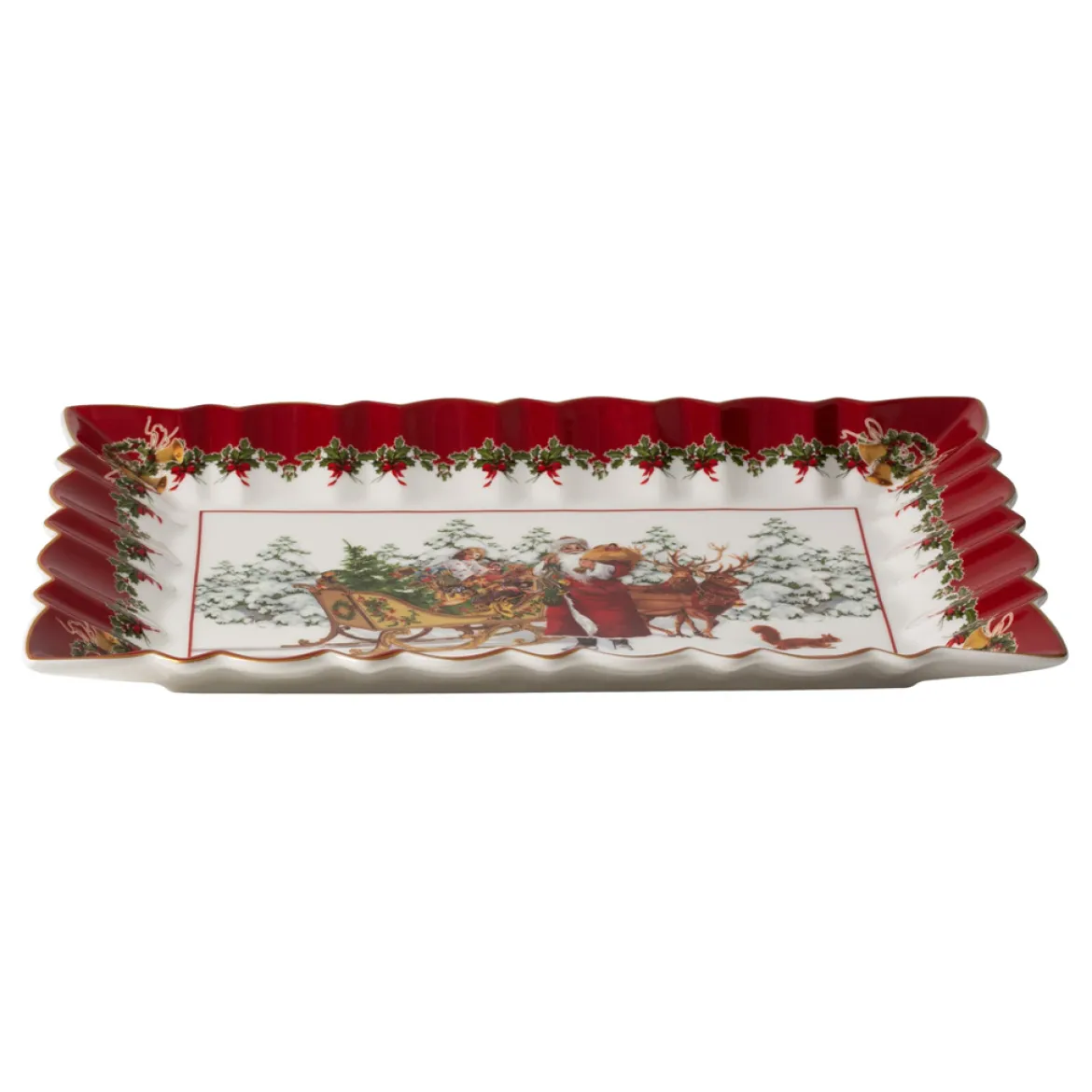 Villeroy & Boch Kuchenplatte eckig, Santa mit Schlitten 35x23x3,5cm "Toy's Fantasy"