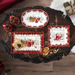 Villeroy & Boch Kuchenplatte eckig, Santa mit Schlitten 35x23x3,5cm