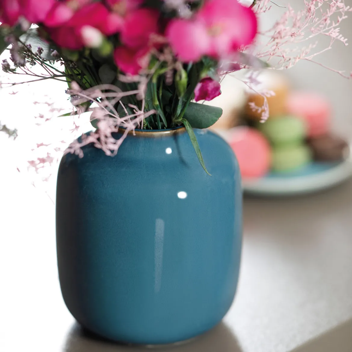 Villeroy & Boch Lave Home Vase Nek bleu uni klein 12,5x12,5x15,5cm