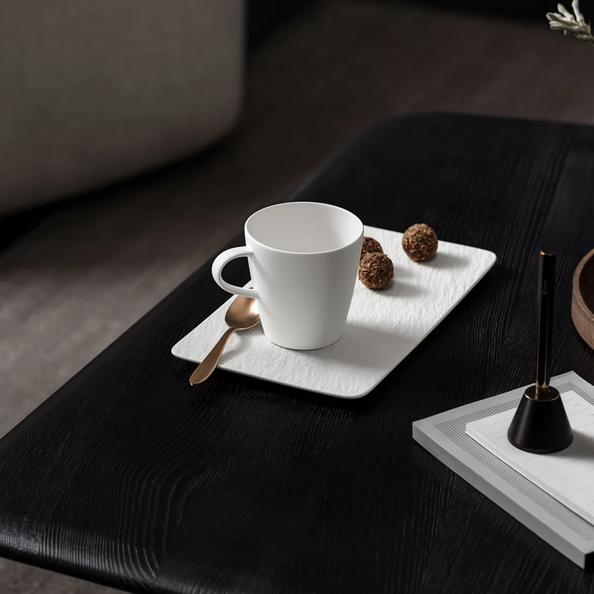 Villeroy & Boch Manufacture Rock blanc Becher mit Henkel 12,5x9,5x9,5cm