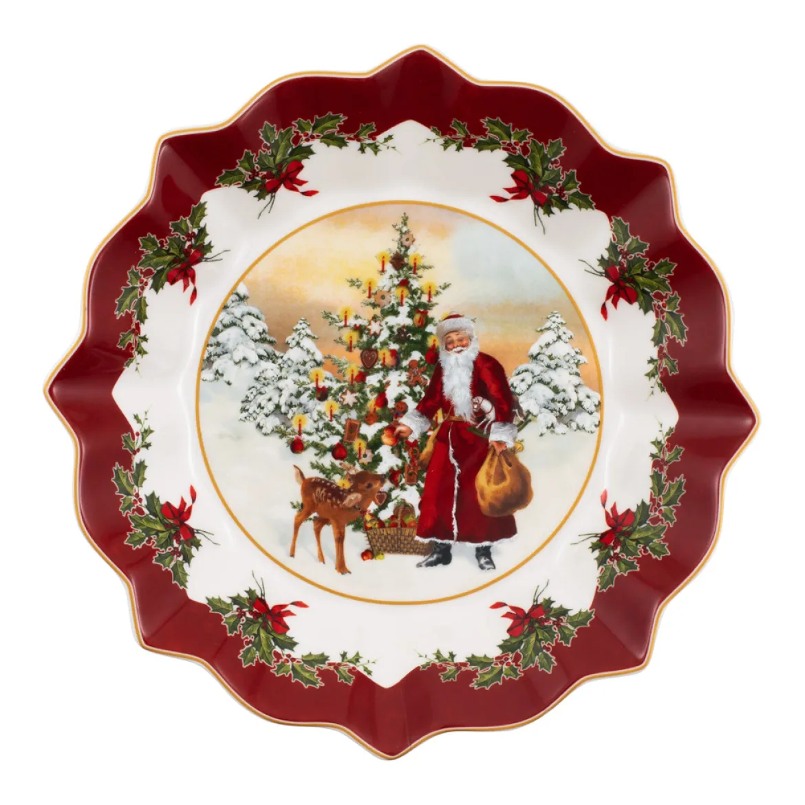 Villeroy & Boch Schale auf Fuß, Santa mit Weihnachtsbaum 24x24x12cm "Toy's Fantasy"