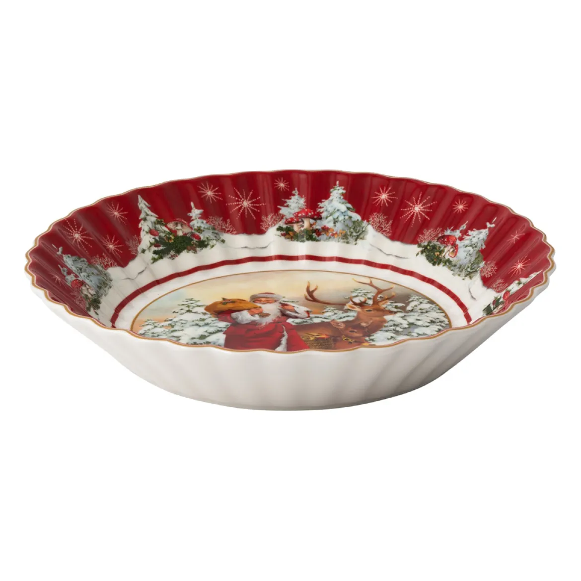 Villeroy & Boch Schale groß, Santa mit Waldtieren 25x25x5cm "Toy's Fantasy"