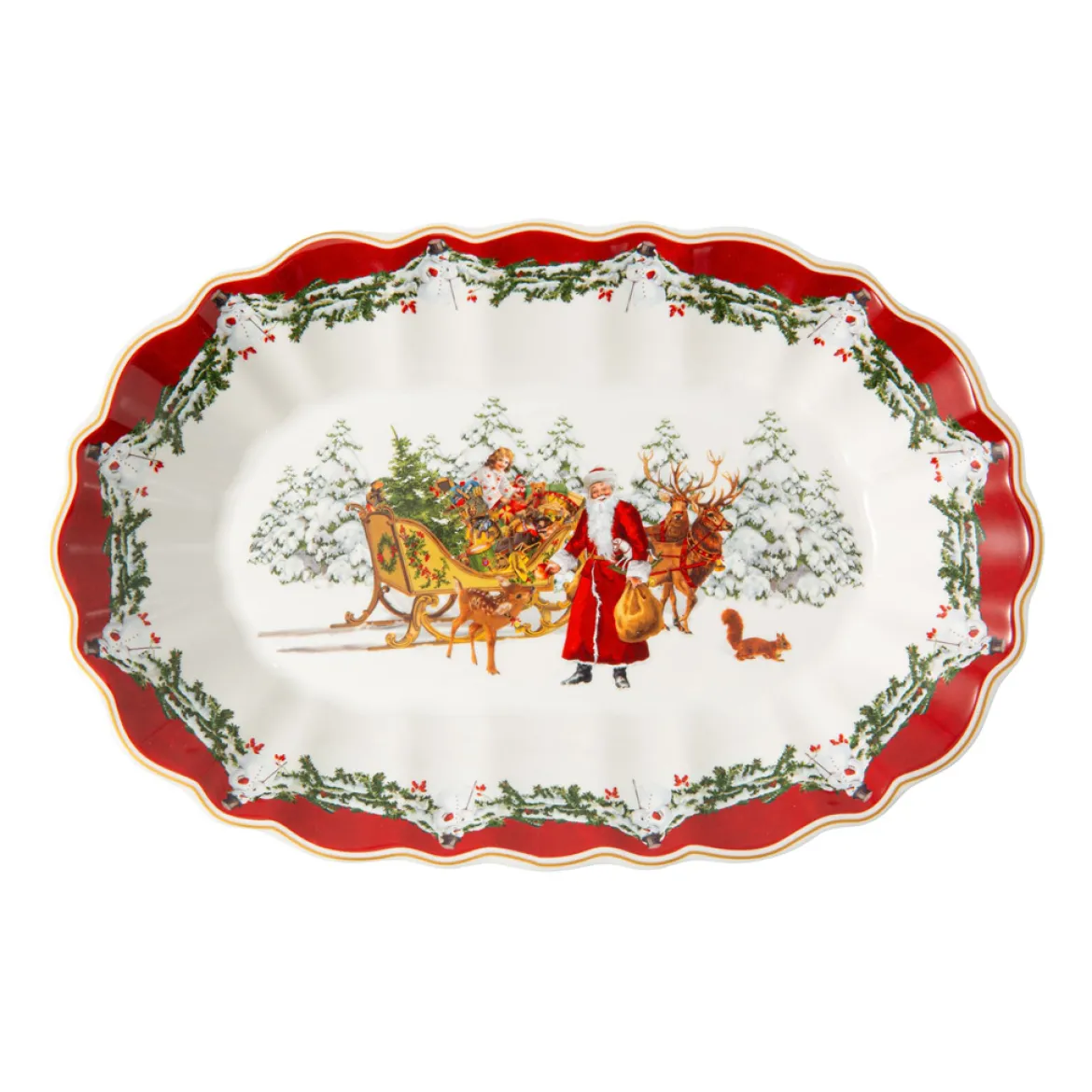 Villeroy & Boch Schale oval groß, Santa mit Schlitten 29x19cmx5,5cm "Toy's Fantasy"