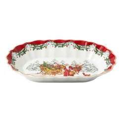 Villeroy & Boch Schale oval groß, Santa mit Schlitten 29x19cmx5,5cm