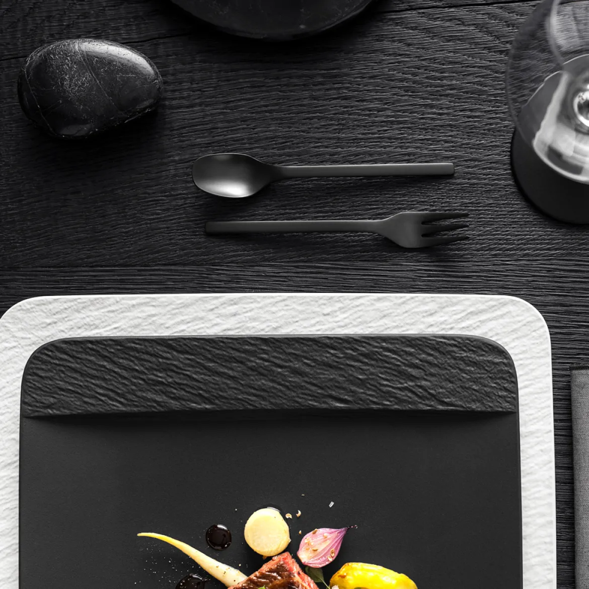 Villeroy & Boch Speiseteller quadrat "Manufacture Rock"